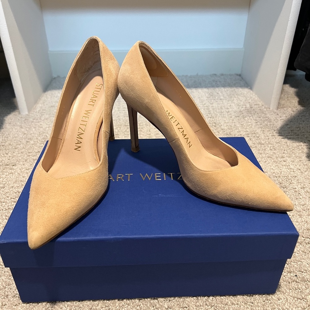 Stuart Weitzman Tan Suede Heels